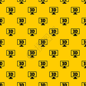 3D刻录模式无缝矢量重复几何黄色用于任设计刻录模式矢量的计算机监视器图片
