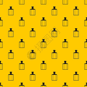 香水设计香水瓶矢量平铺黄色背景图设计图片