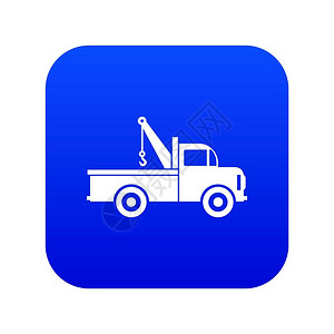 蓝色的卡车矢量图白色汽车拖车矢量图插画