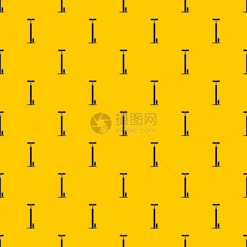 黄色自行车泵模式重复矢量图图片