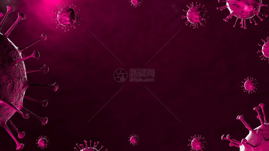 3d血液样本背景中显微镜下的冠状共存在19冠状共存在19对大流行健康造成危害冠状细胞由3d介质生成图片