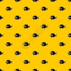 鱼类热带鱼平铺黄色矢量背景图片