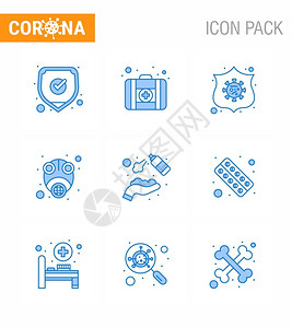 气保焊蓝图标25包如清洁防护保气共冠2019NV病媒设计元素插画