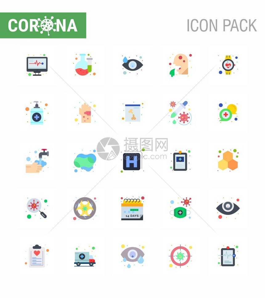 corna2019ncovid19预防图标设置医疗殴打眼睛人疾媒设计要素图片