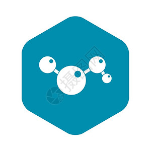 简单样式的分子图案蓝色矢量图标图片