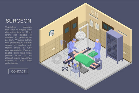 外科室概念横幅外科室矢量概念横幅用于网络设计背景图片