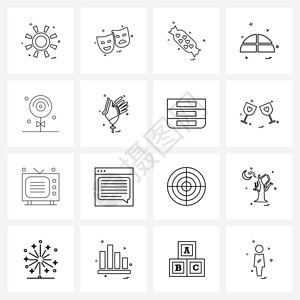 16个现代符号的16个现代符号包括棒糖果tofe图表矢量图片