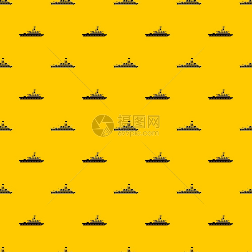 军事战舰平铺黄色背景图片