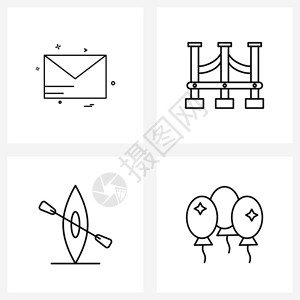 现代风格图标集科技现代信封桥梁图片