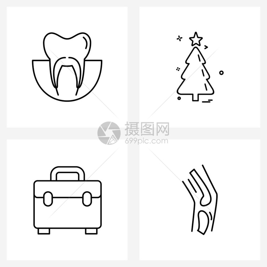 现代风格图标集科技现代牙齿骨骼图片