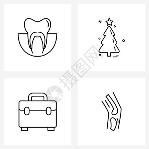 现代风格图标集科技现代牙齿骨骼图片