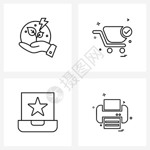 设备凝视手推购物计算机矢量插图背景图片