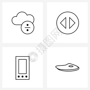 云机器人分隔圆矢量图解的4条线符号集图片