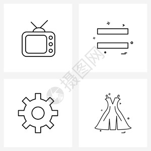 现代风格图标集科技现代电视齿轮背景图片