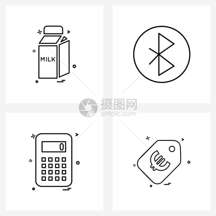 食物标签蓝牙计算器销售矢量插图图片