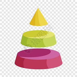 金字塔分为三个多色段图层标金字塔的漫画插图分为三个多彩段图层向量标用于网络金字塔分为三个多色段图层标背景图片