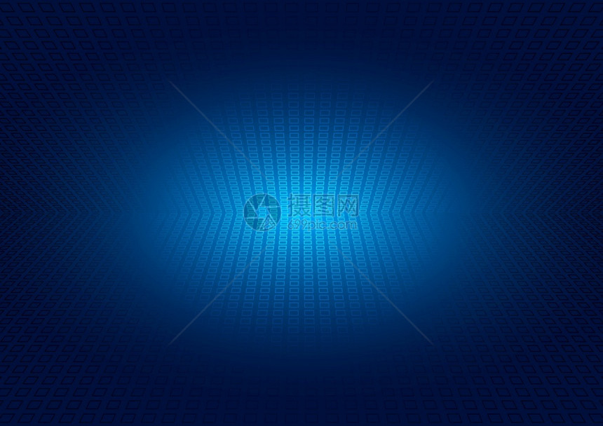 蓝色发光背景的抽象视角网格平方模式照明效果技术未来概念矢量说明图片