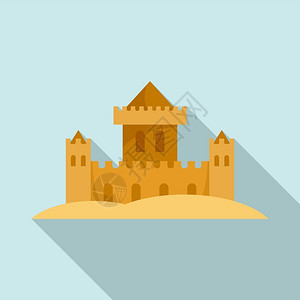 沙城堡沙图标宫平面示沙矢量的宫殿图标用于网络设计沙图标宫平面案插画