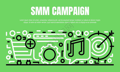 sm竞选活动横幅竞选活动矢量横幅插图用于网络设计竞选活动横幅大纲样式背景图片