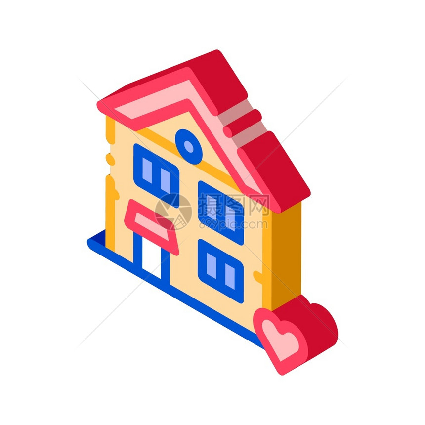 建房住家矢量等符号彩色孤立符号图示建房住家矢量细线图标图片