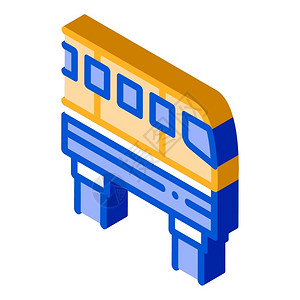 地铁项目符号颜色公共交通单轨矢量图插画