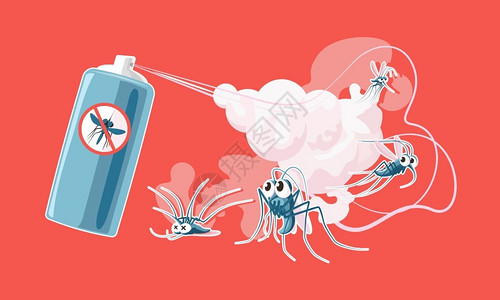 寄生虫防蚊喷雾插画