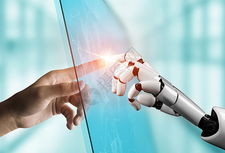 劳动关系协调员3d使未来机器人技术开发工智能和机器学习概念成为未来机器人技术开发3d为人类未来生命进行全球机器人生物科学研究背景