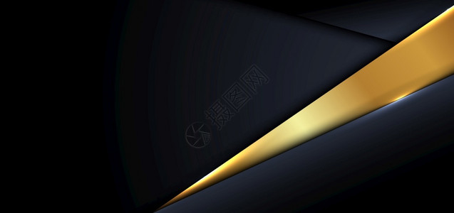 现代豪华蓝金三角和在黑暗影子背景上的重叠层矢量说明背景图片