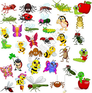 端着水桶蚂蚁卡通昆虫插画