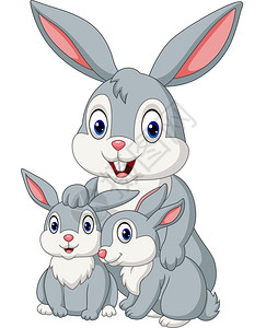 幸福的兔子一家人图片