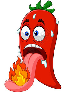 卡通辣椒和舌头燃烧的辣椒图片