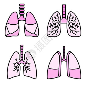 天然气管线肺部图标组为病媒图标大纲集插画