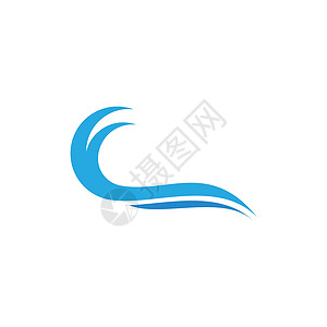 自然水流浪标志设计矢量背景图片
