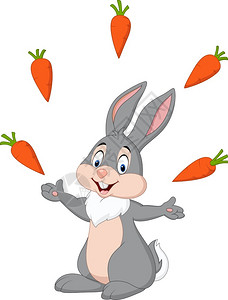 卡通兔子杂耍胡萝卜图片