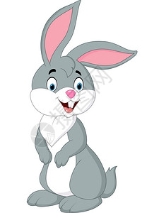 可爱灰色小煤球可爱的兔子插画