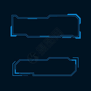 蓝色线条框架未来的用户界面插图设计模板插画