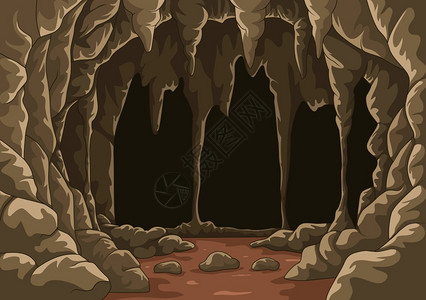 钟乳石山洞插画