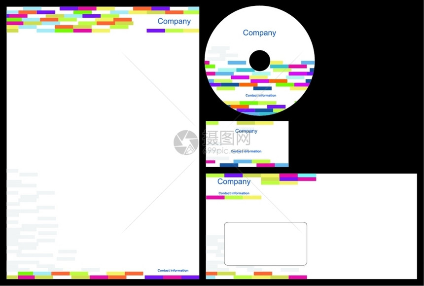 带有名片信笺封和cd的公司身份证包图片