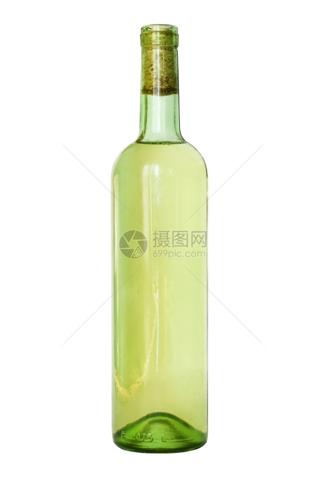 白色葡萄酒瓶背景上隔离的软木图片
