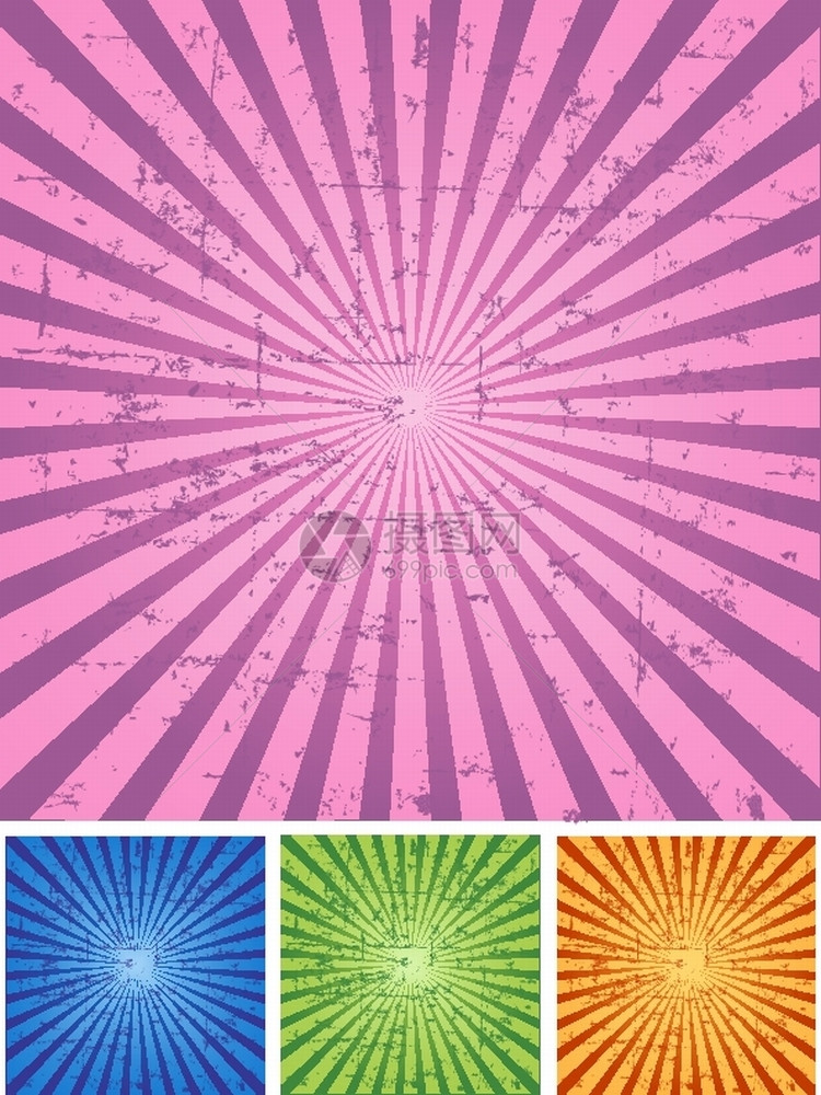 四组颜色的反弧背景图片