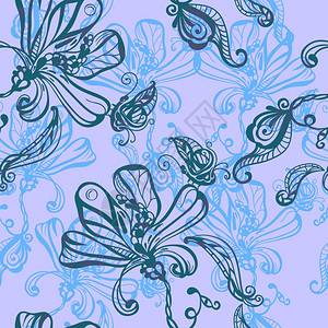 带花朵和蝴蝶Eps10剪贴面罩图片