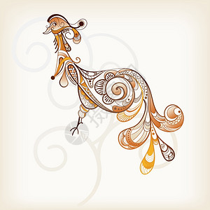 孔雀尾花图案抽象的神仙孔雀梯度网格设计图片
