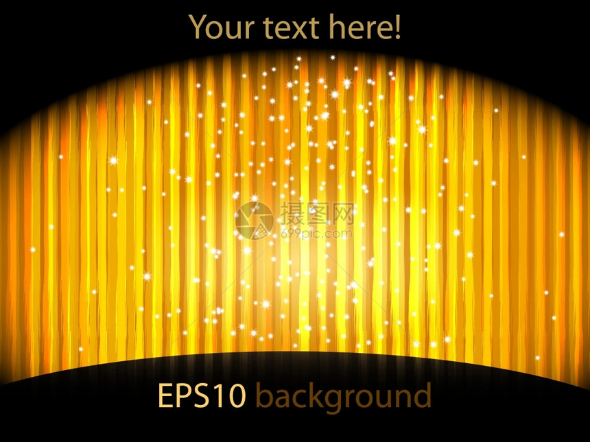 eps10矢量黄色背景带有条纹恒星和文字位置图片
