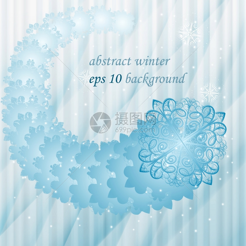 eps10带雪花和星的矢量冬季背景文本的位置图片