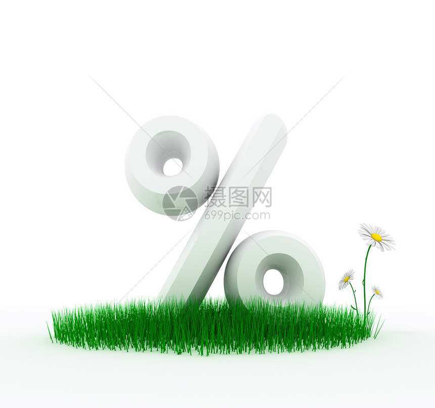 3D新草坪上大白百分数含甘菊的3D新鲜草坪上图片
