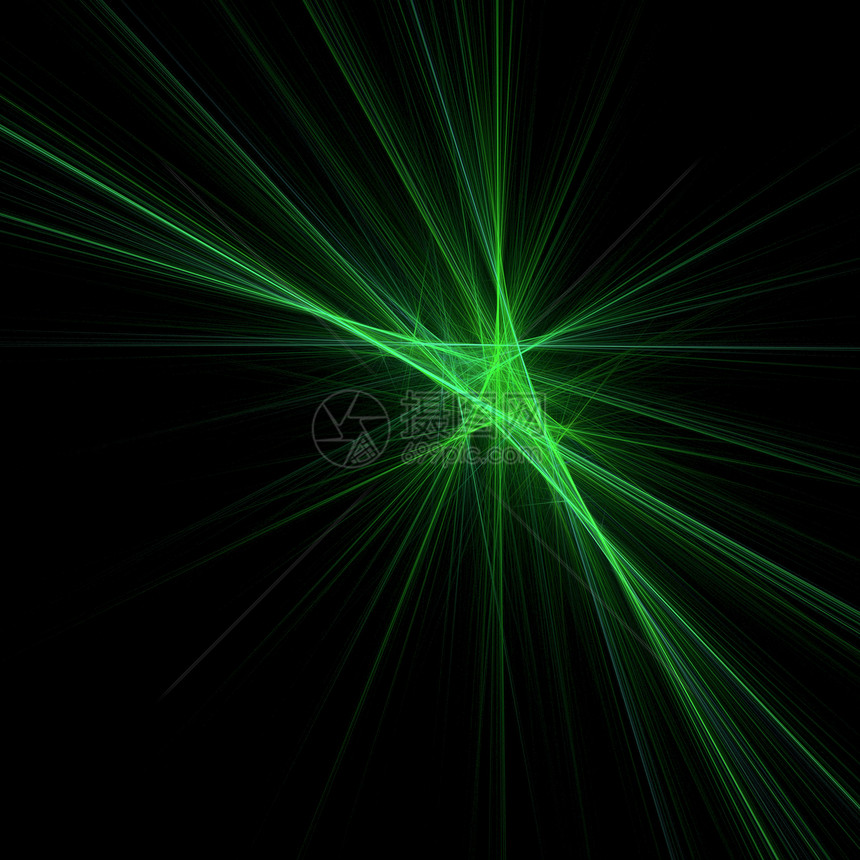 绿色光束3D数字生成此图像图片