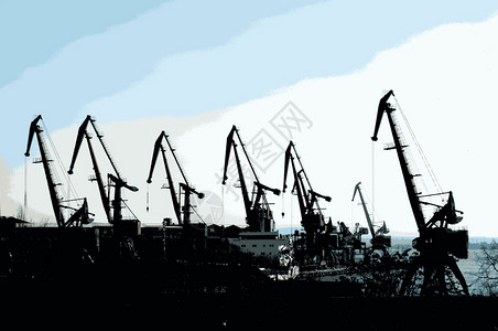 港口商业起重机港口图片