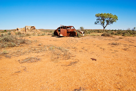 沙漠废车背景图片