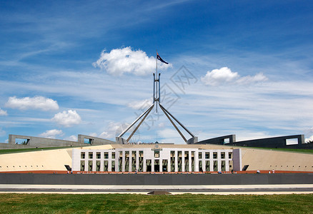 堪培拉canber市联邦政府澳洲议会大厦背景