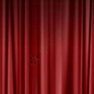 红色大窗帘剧院幕帘作为背景图片